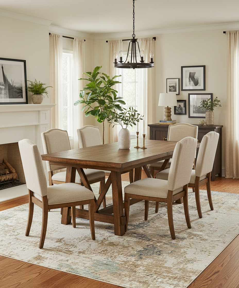 Luxurious Hand Knotted Area Rug 8' x 10' - Viscose Wool Linen Blend