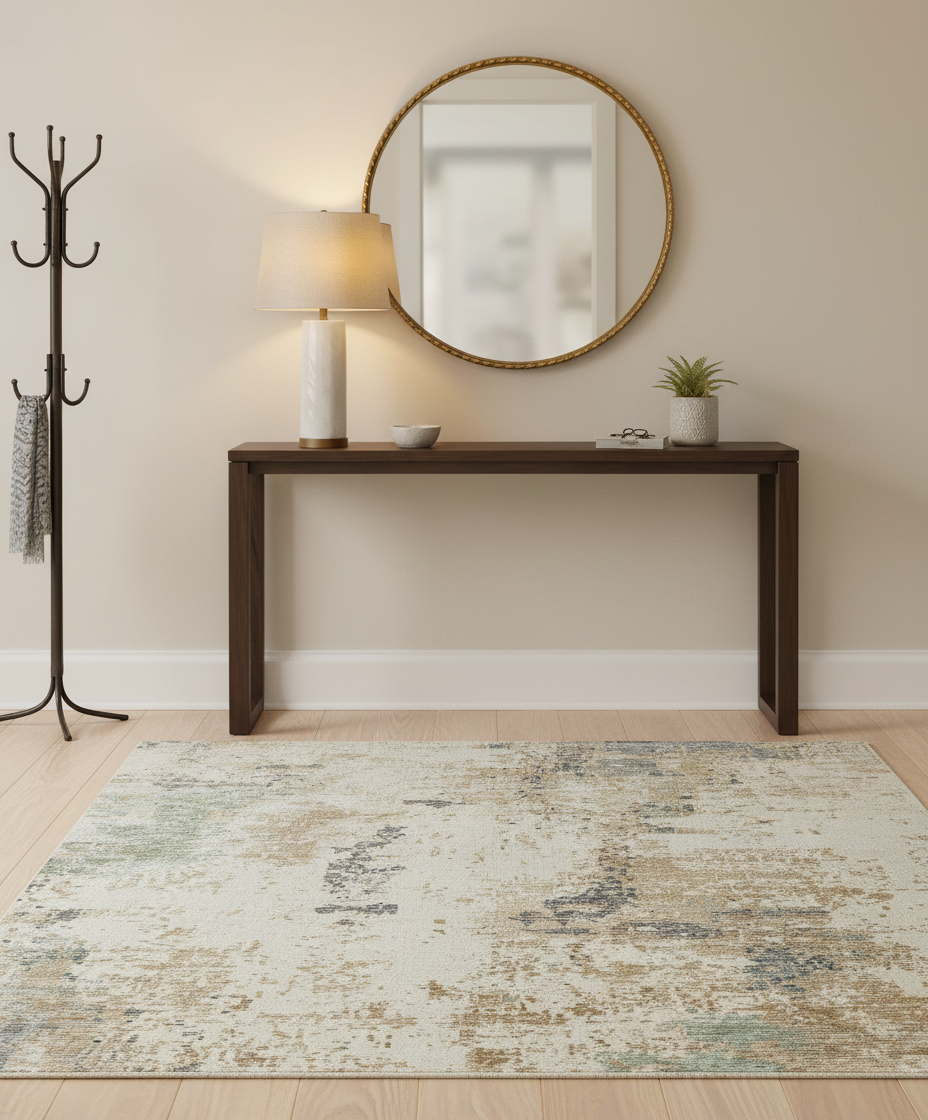 Luxurious Hand Knotted Area Rug 8' x 10' - Viscose Wool Linen Blend