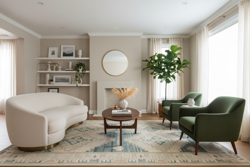 Sophisticated hand-knotted wool viscose rug 8x10 with lustrous sheen in living room