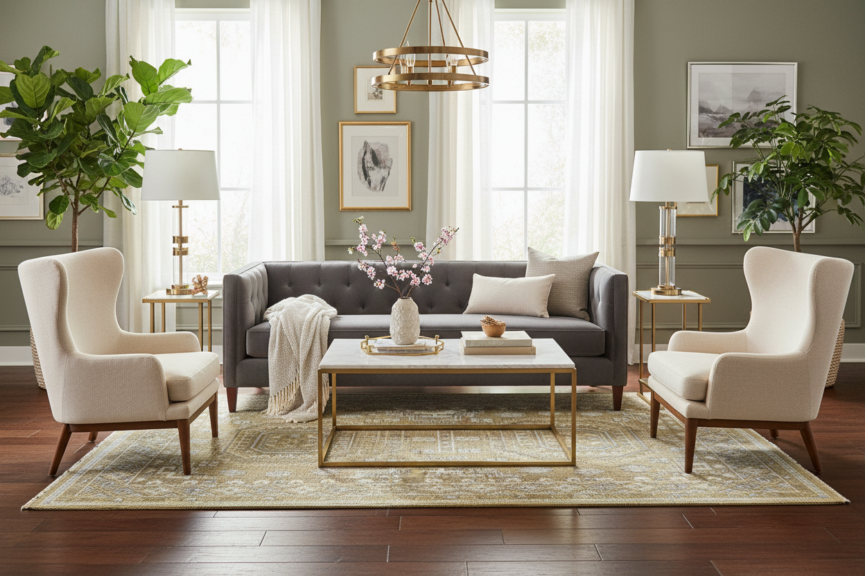 Premium hand-knotted wool viscose rug 8x10 with lustrous sheen in living room