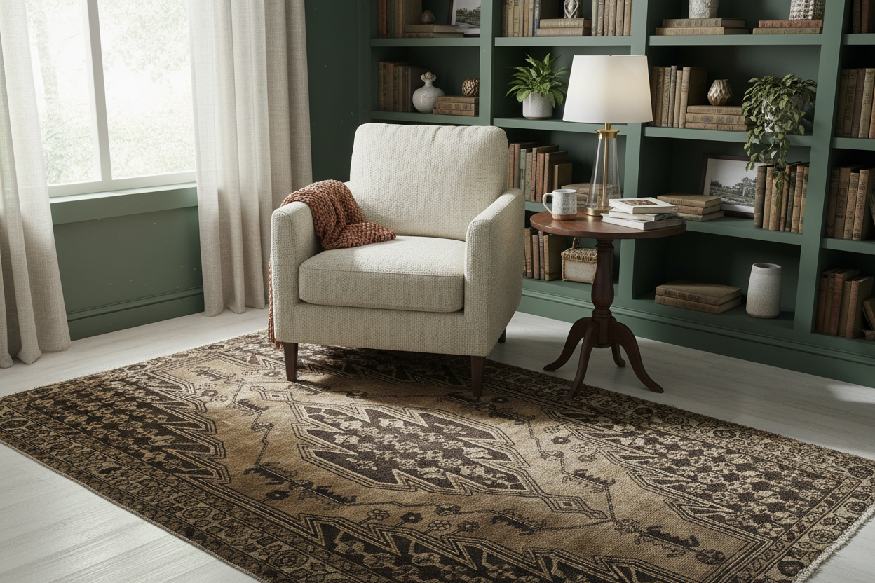 Reading Nook with Vintage Rug