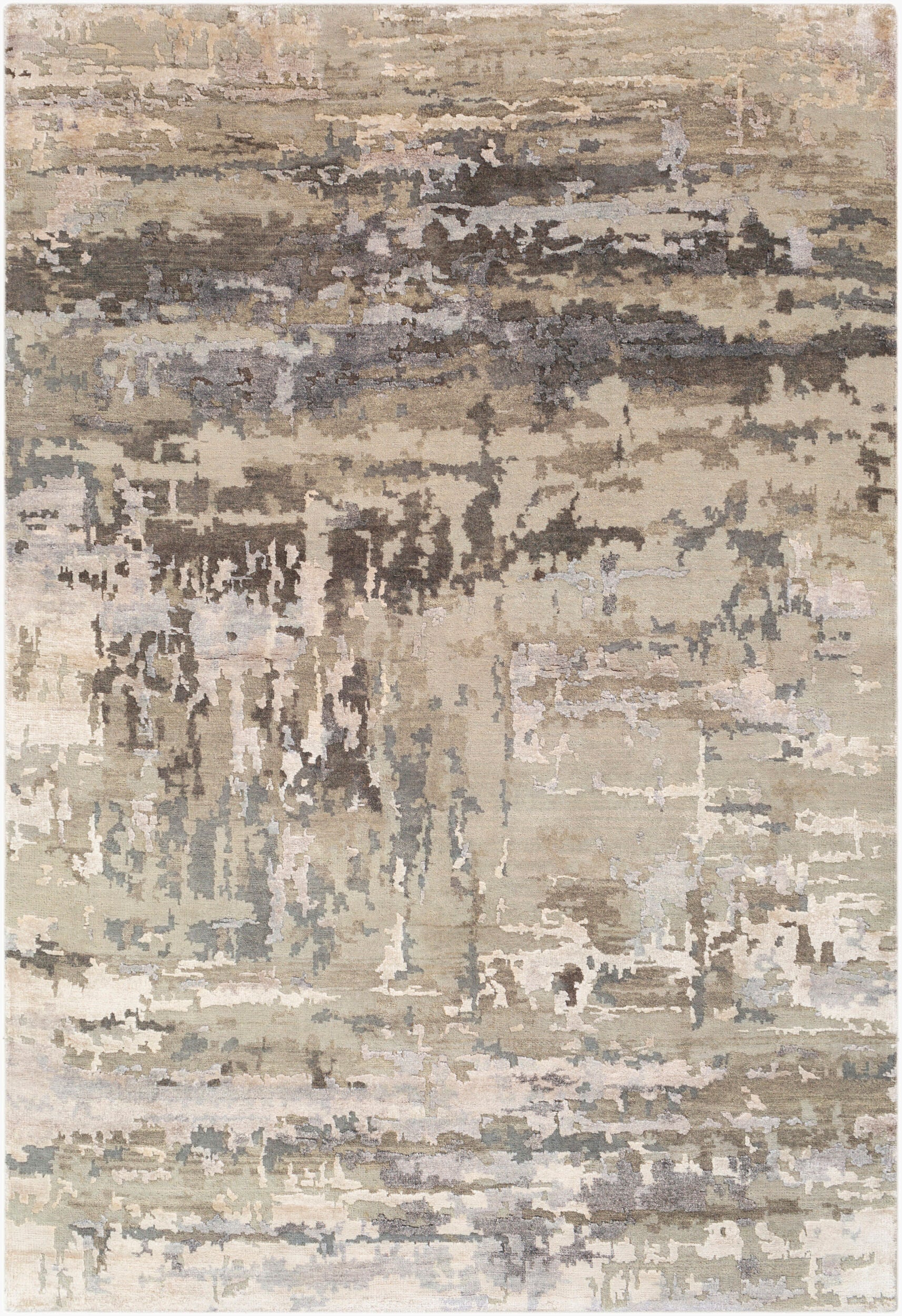 Heirloom Hand-Knotted Area Rug 8' x 11' - Wool Viscose Blend by Surya